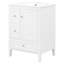 Meuble-lavabo moderne de 24 po avec comptoir en céramique, pieds en bois massif avec 3 tiroirs à fermeture en douceur et support de porte, bleu gris / blanc-723868083