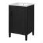 Meuble-lavabo de 20 po avec lavabo en céramique, porte à fermeture douce, tablette réglable en forme de U, support de rangement pour porte, armoire autoportante moderne pour les petites salles de bain-117193773