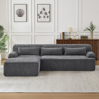 Chenille Luxury Sectional Sofa,Mnimalist Design,Comfy Sleeper Couch For Living Room,Apartment&Reception Spaces,No Assembly Required