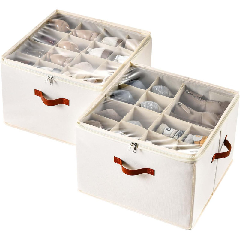2-pack Foldable Shoe Storage Bins