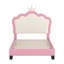 Lit princesse rembourré avec tête de lit couronne, lit plateforme avec tête de lit et pied de lit-336043927-336043923