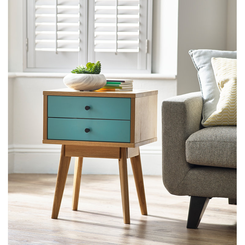 Mccoy End Table, Light Blue/Oak