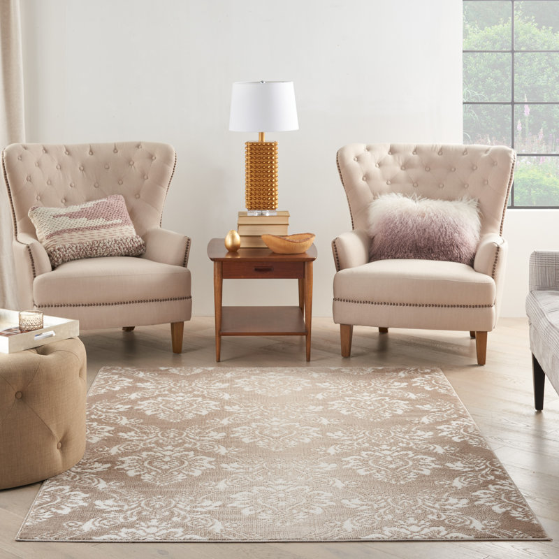 Ibrahim Damask Indoor Rug, Rectangle 4' x 6'