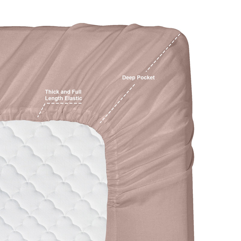 Microfiber Sheet Set, Taupe Sand, Short Queen Sheet Set+Fitted Sheet+2 Pillowcases