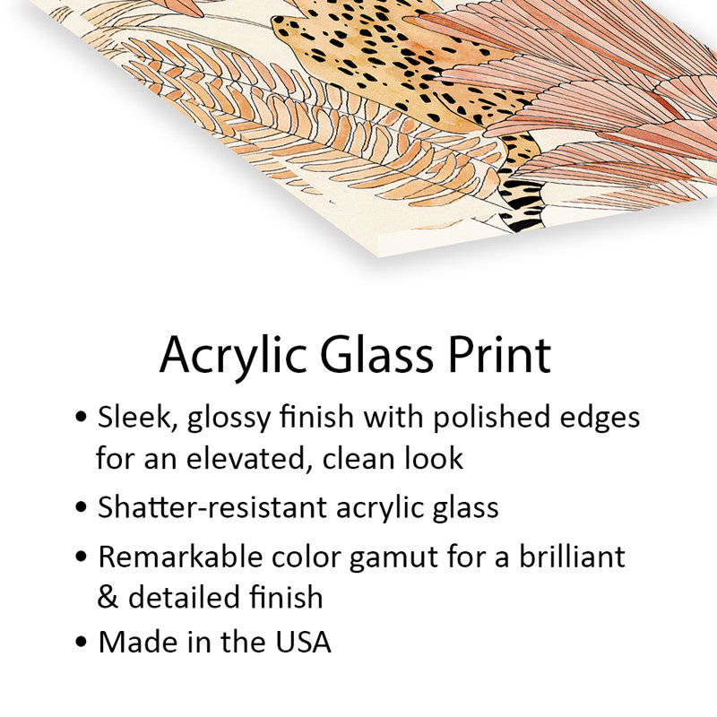 Blush Cheetah I, impression sur verre acrylique, H 24 po x l 16 po x P 0,25 po