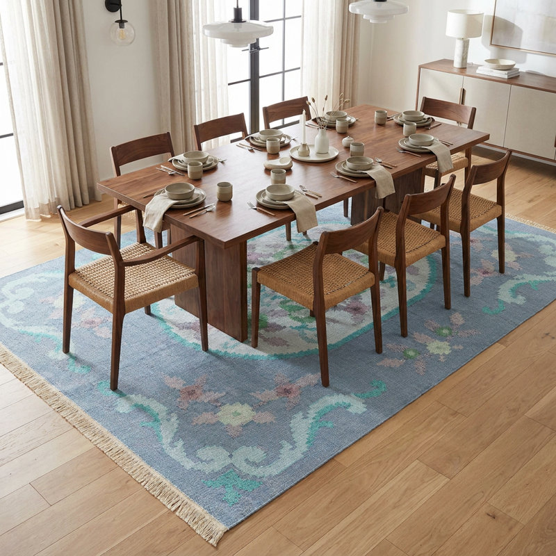 Tapis 7 pi x 10 pi Elara, Bleu