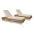 Chaise longue d'extérieur avec coussin et 5 dossiers réglables, ensemble de 2