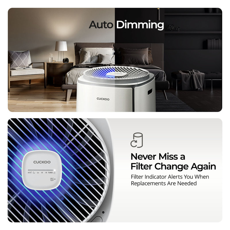 White HEPA Air Purifier with UV-C Light and Carbon Filter