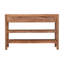 Console en bois tissé en bois, brun, 2 tiroirs, 2 tablettes