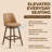  Rowan 26" Swivel Counter Stool, Walnut Finish w/ Brown Vegan Leather