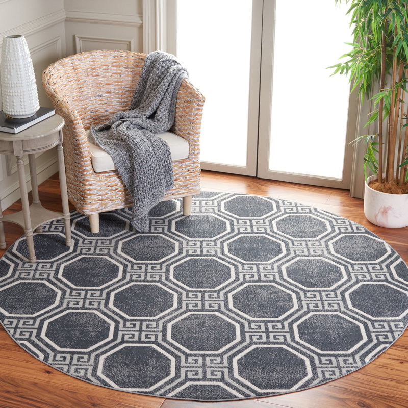 Lalainia Performance Geometric Rug, Round 6'7"