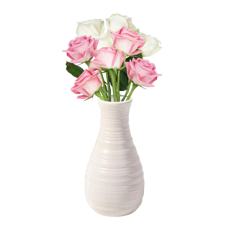 Vase en plastique d'aspect céramique, Blanc
