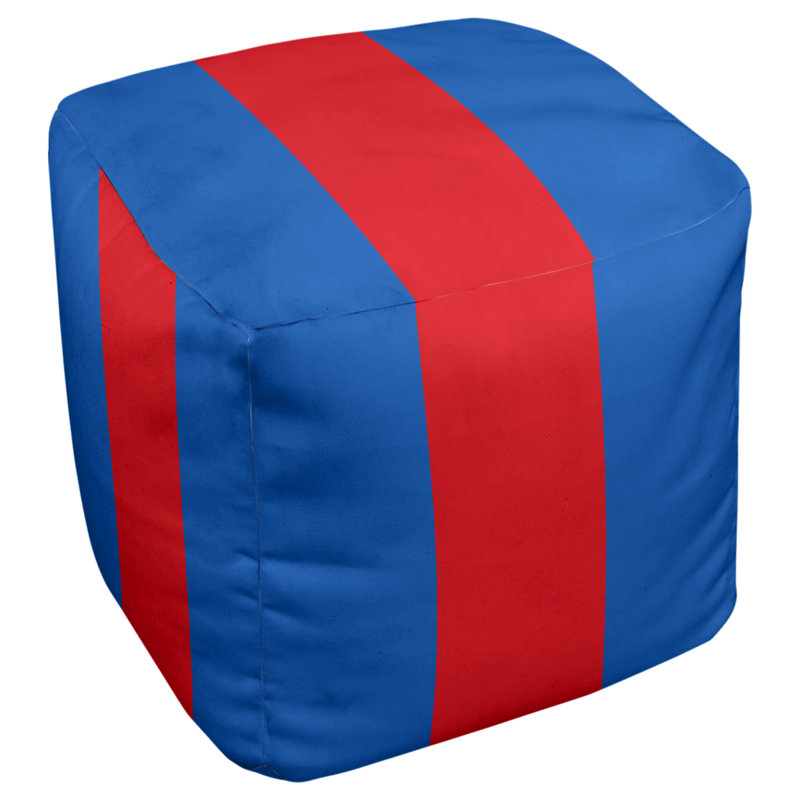 Repose-pieds à cubes à rayures kansas, Bleu / rouge / bleu