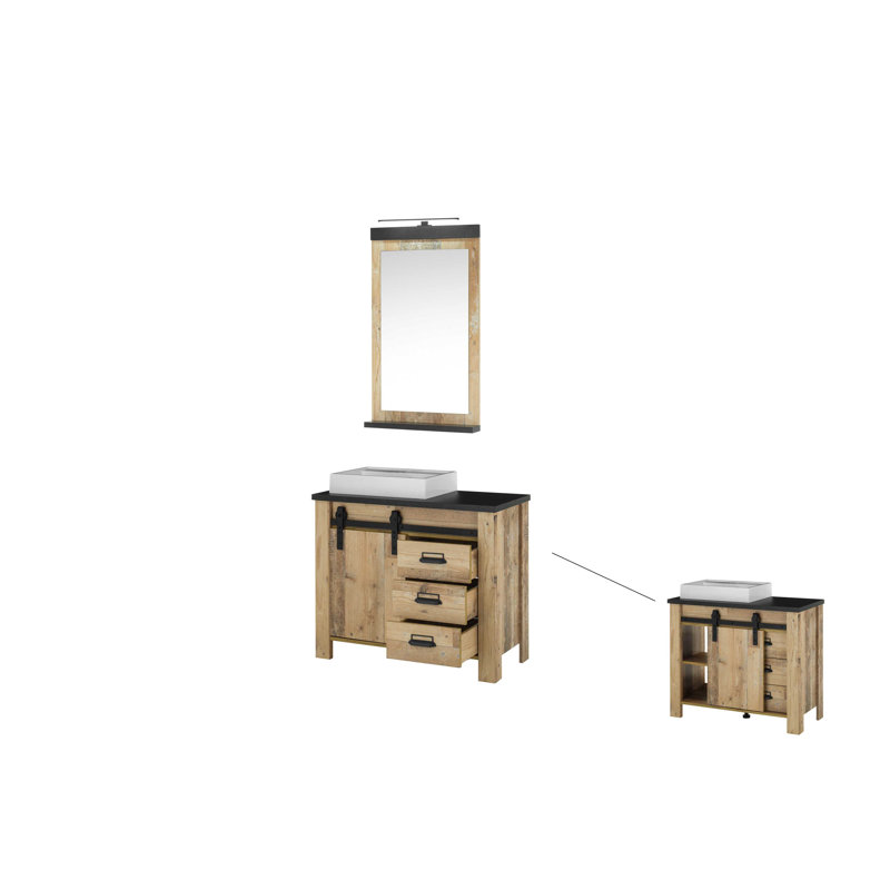 Jackeline Bathroom Cabinet, Brown/Anthracite