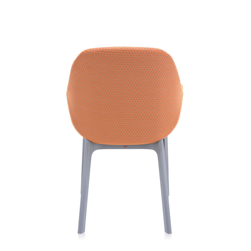 Clap Upholstered Arm Chair, Gray, Orange
