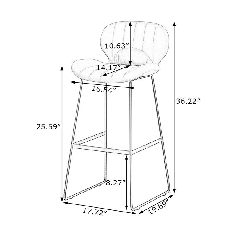 Chaise d'appoint orange à dossier solide (ensemble de 2), Orange, 4, 25.59"