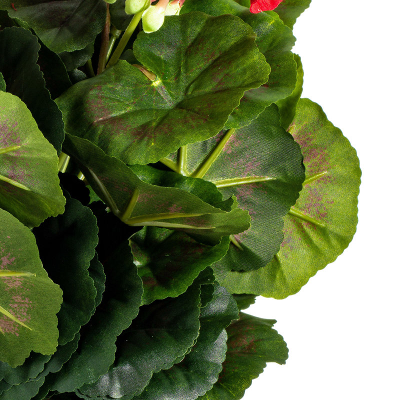 Buisson de géranium artificiel 17,5 "en polyester, Rouge