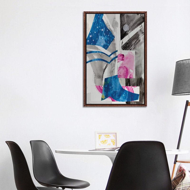 Haiku Series (Night Sky) by Pamela Staker - Painting on Canvas, 101.6 cm H x 66.04 cm W, Classic Brown Wood Framed
