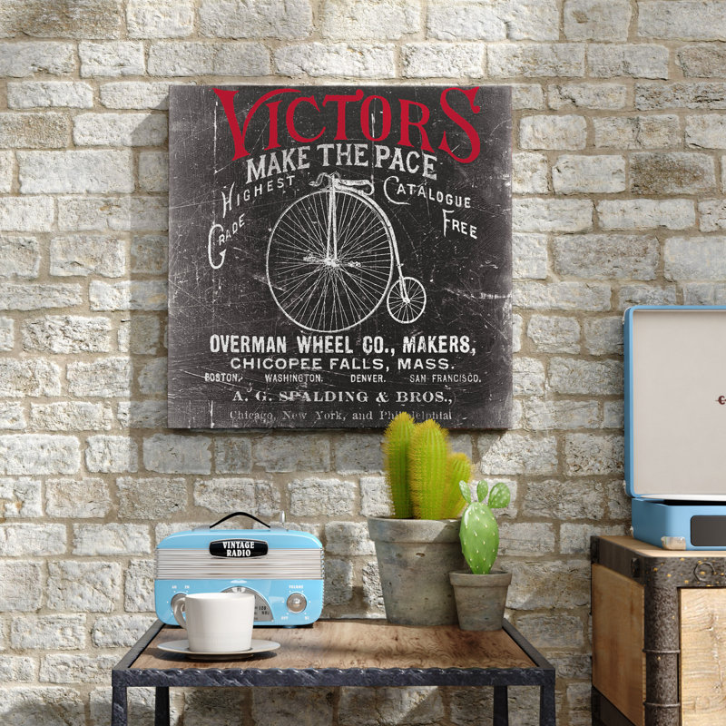 «Antique Bicycle I», affiche vintage sur toile tendue, H 16 po x l 16 po x P 1,5 po
