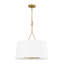 Luminaire suspendu cylindrique en tissu 6 lumières