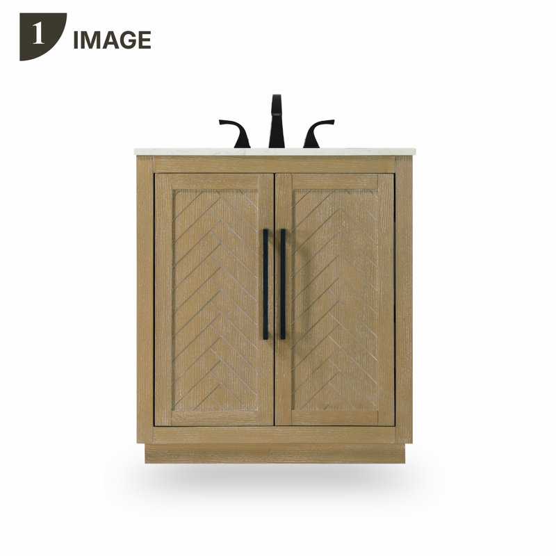 30 inch Single Bathroom Vanity, Linen Oak