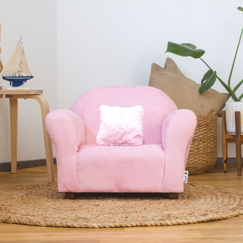 Chaise en micro-suède Keet, Rose