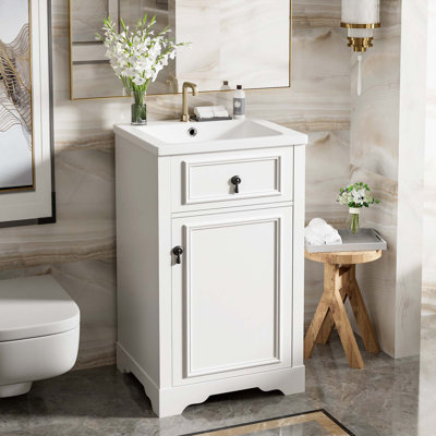 Charming Bathroom Vanity with Advanced Features for Small Spaces