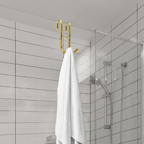 4Pack Shower Glass Door Hooks, Towel Hooks for Bathroom Frameless Glass Shower Door, Shower Squeegee Hooks, Bathroom Frameless Drilling-Free Hanger