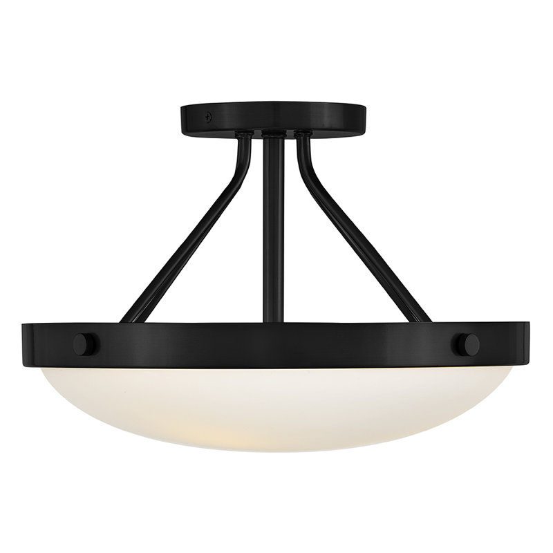Gus Medium Semi-Flush Mount, Black
