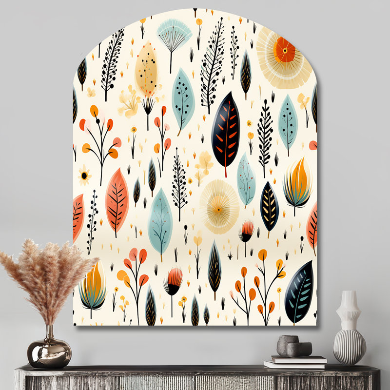 Peraz - art mural floral irrégulier en métal, H 43 po x l 33 po