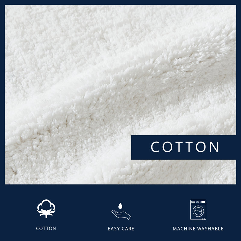 Peniston White Cotton Tufted Bath Rug Runner 60" x 22"