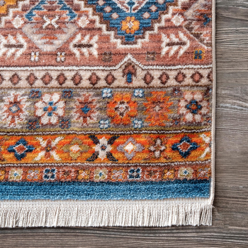 Tapis de zone bleu géométrique Judith Gap, Rectangle 5 pi x 7 pi 9 po