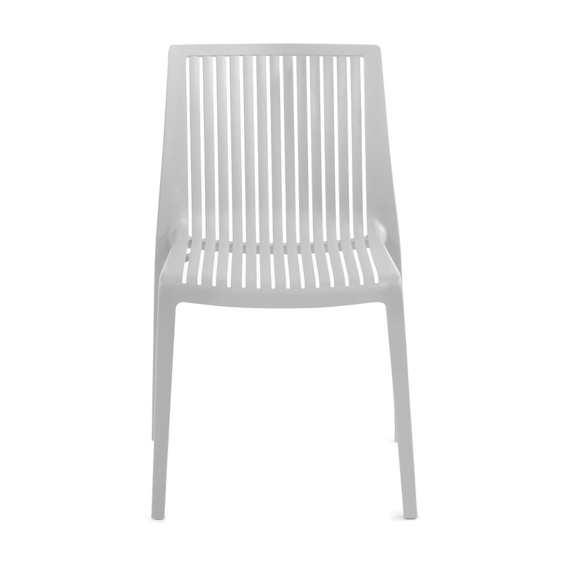 Ensemble de 2 chaises d'appoint de salle à manger d'extérieur Modern, Blanc