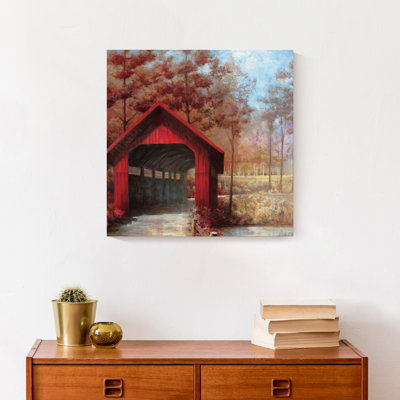 Pont couvert - peinture sur toile tendue