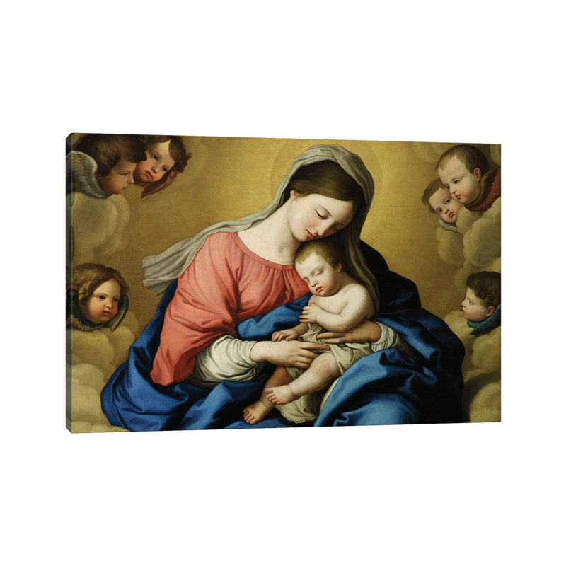 Madonna And Child by Il Sassoferrato - Wrapped Canvas Gallery-Wrapped Canvas Giclée, 20.32 cm H x 30.48 cm W