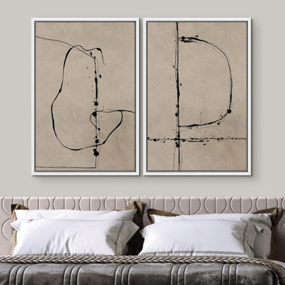 Grunge - Ensemble de 2 reproductions encadrées sur toile