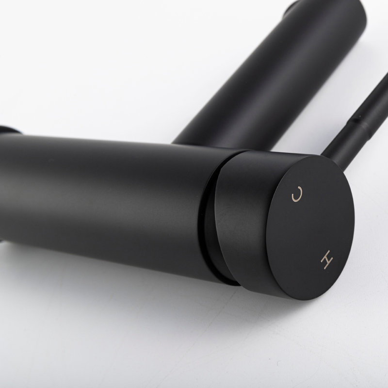 Matte Black Stainless Steel Single-Handle Bathroom Faucet