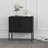 Ava 24" Modern Stainless Steel Accent Cabinet with 2 Adjustable Shelves in Black-1577528237