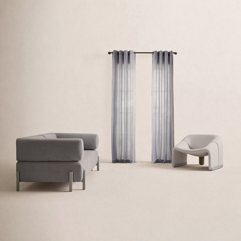 Sunbrella® Madison Indoor/Outdoor Light Filtering Curtain , 50" W x 84" L, Slate