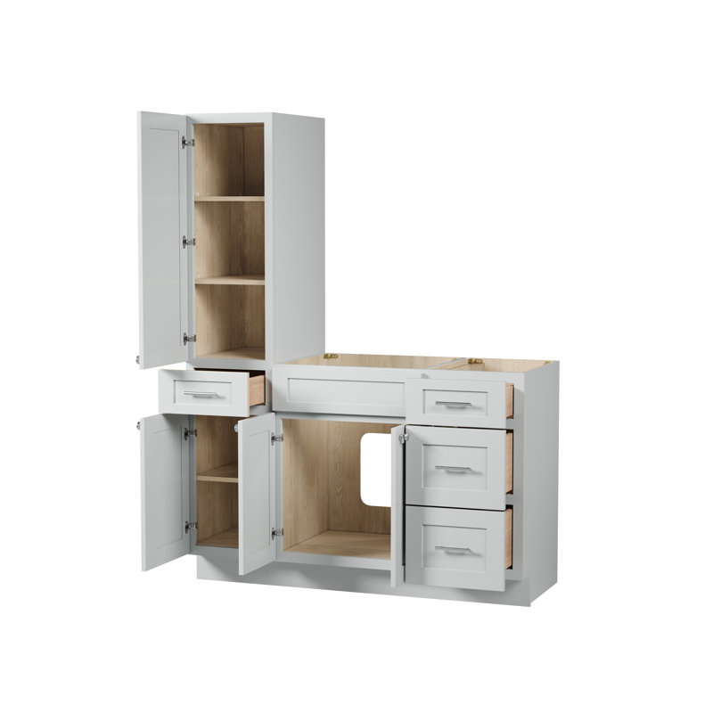 Meuble-lavabo simple 54 po Disar, Gris