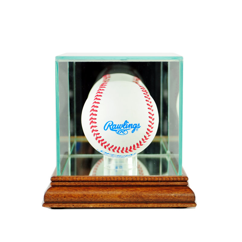 Présentoir de baseball simple, Noyer