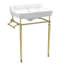 Victoriahaus 23.5" x 20" Rectangular Console Sink with Faucet Drill, Towel Bar, Backsplash, and Overflow-716361193-716361196