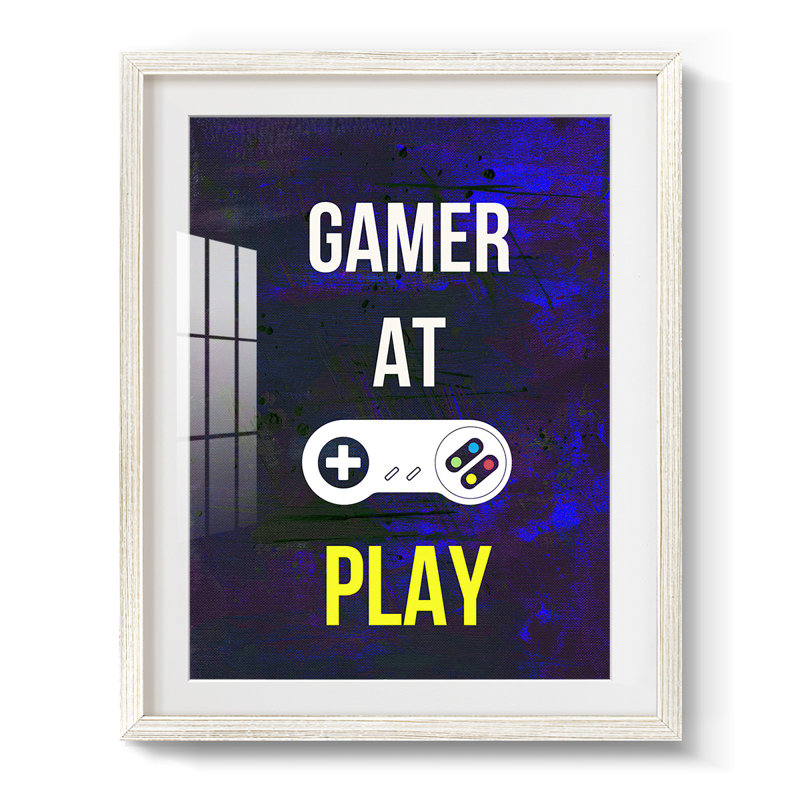 «Gamer at Play VI», impression encadrée, Blanc, H 28,5 po x l 20,5 po