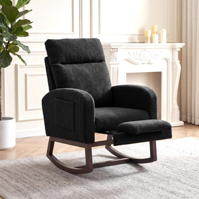 Ergonomic High Back Nursery Rocking Chair with Adjustable Footrest by Ebern Designs