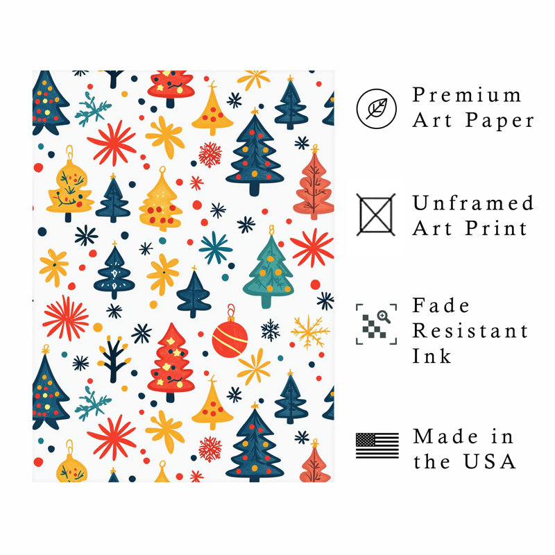 «Holiday Christmas Tree Dreams I», reproduction d'art moderne sans cadre, H 30 po x l 20 po