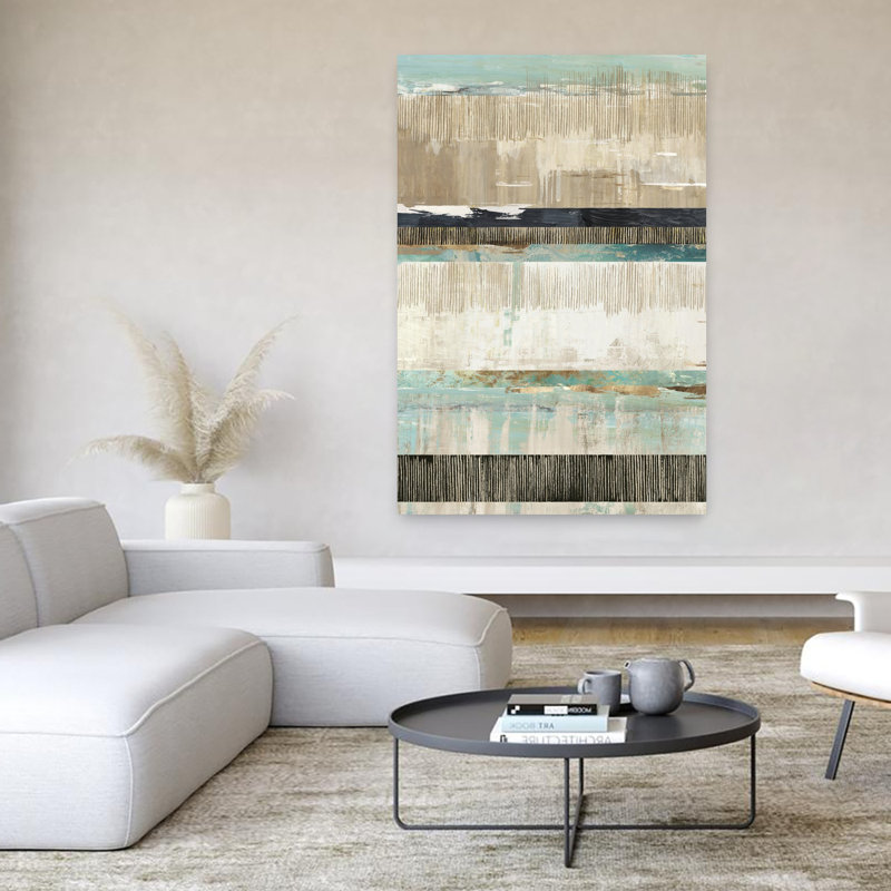 Celadon Dreams I, art contemporain abstrait, H 60 po x l 40 po