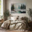 Art mural sur toile enneigé de grande taille avec chemin enneigé - Décoration de salon, de chambre à coucher ou de bureau-127363830