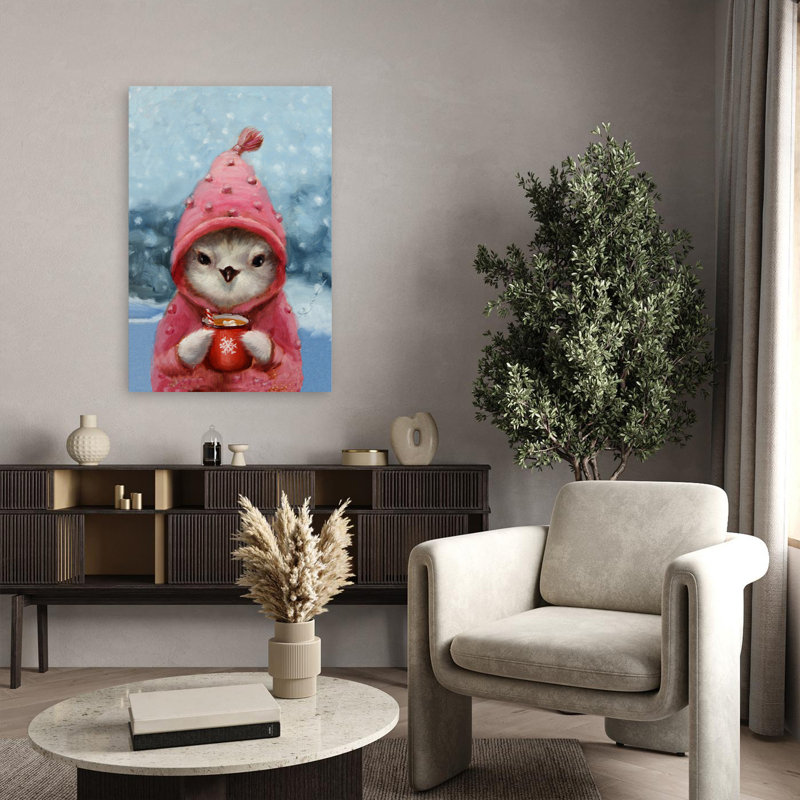 Chaleur hivernale - animaux, oiseaux, art hivernal, H 36 po x l 24 po