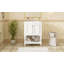 Meuble-lavabo de luxe contemporain de 24 pouces avec lavabo en céramique, tablette ouverte et rangement fermé pour une décoration intérieure élégante-589532230