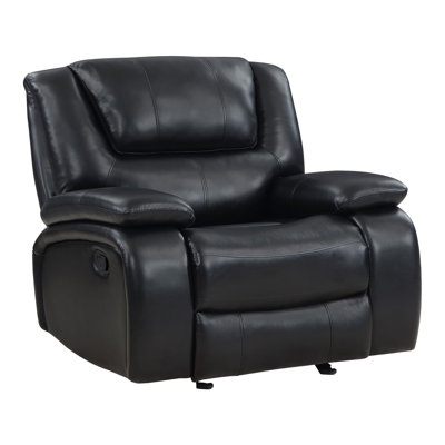 Upholstered Glider Recliner Chair Black